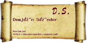Demjén Sándor névjegykártya