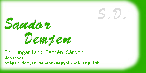 sandor demjen business card