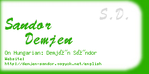 sandor demjen business card
